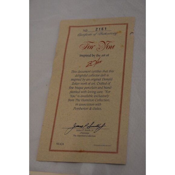 Vintage Hamilton Collection Porcelain Hand Painted Doll Inspired by Art of Zolan - Picture 6 of 10